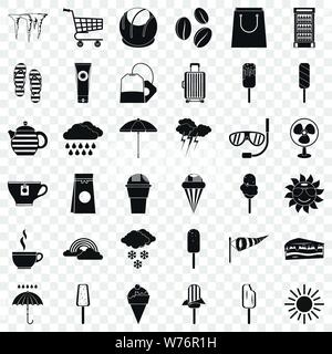 Teabag icons set, simple style Stock Vector