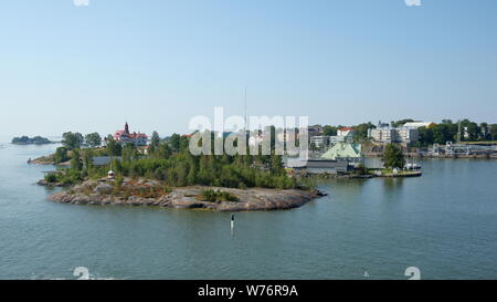 View to the islands Valkosaari (Blekholmen) and Luoto (Klippan) in the South Harbour of Helsinki, Finland