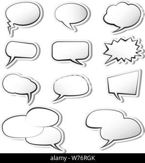 set of comic speech bubble or speech balloons on white background vector illustration Stock Vector