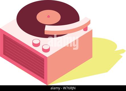 Iconic simple vintage phonograph or record player graphic Stock Vector