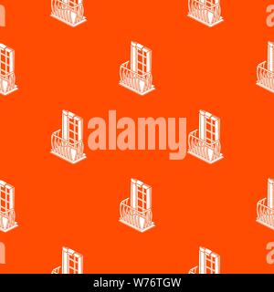 Retro balcony pattern vector orange Stock Vector