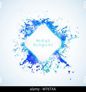 Abstract background with blue elements and drops Stock Vector