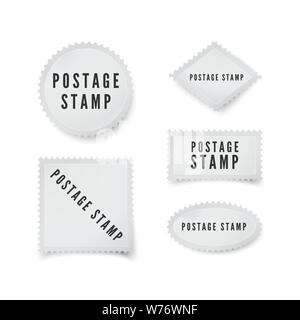 Postcard Template Paper Blank Postal Card Backside With Stamp And