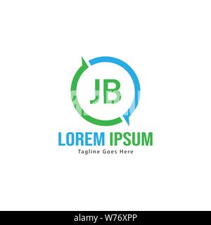 Initial JB logo template with modern frame. Minimalist JB letter logo vector illustration design Stock Vector