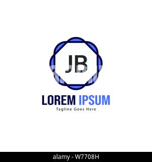 Initial JB logo template with modern frame. Minimalist JB letter logo vector illustration design Stock Vector