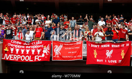 London, UK. 04th Aug, 2019. LONDON, ENGLAND. AUGUST 04: Liverpool Banners during The FA Community Shield between Liverpool and Manchester City at Wembley Stadium on August 04, 2019 in London, England. Credit: Action Foto Sport/Alamy Live News Stock Photo