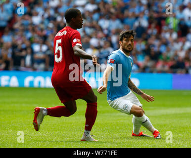 London, UK. 04th Aug, 2019. LONDON, ENGLAND. AUGUST 04: Manchester City's David Silva during The FA Community Shield between Liverpool and Manchester City at Wembley Stadium on August 04, 2019 in London, England. Credit: Action Foto Sport/Alamy Live News Stock Photo