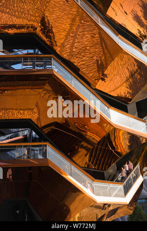 New York City architecture, detail of the Vessel building (2019) designed by Thomas Heatherwick and sited in Hudson Yards, Manhattan, New York CIty. Stock Photo