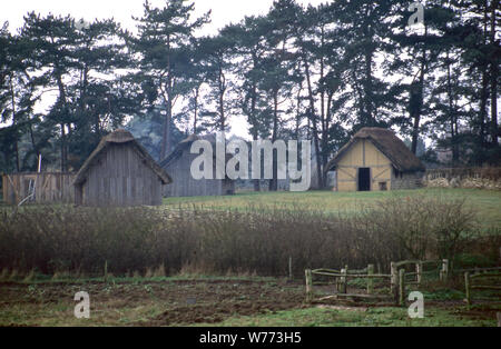 Reconstruction of an Anglo Saxon Village at West Stow. Stock Photo