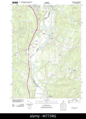 USGS TOPO Map New Hampshire NH Walpole 20120709 TM Restoration Stock Photo