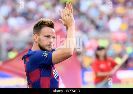 BARCELONA, 04-08-2019, FC Barcelona v Arsenal FC, of Joan Gamper Trophy. Camp Nou Stadium. Ivan Rakitc of FC Barcelona Stock Photo