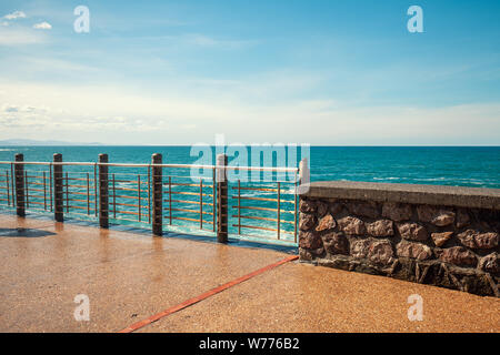 Landscape with promenade and sea. The embankment in San Sebastian, Basque Country, Spain, Europe Stock Photo