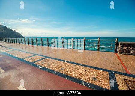 Landscape with promenade and sea. The embankment in San Sebastian, Basque Country, Spain, Europe Stock Photo