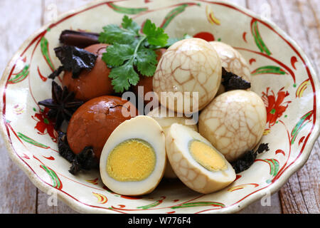 homemade tea eggs, Taiwanese food Stock Photo