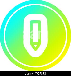 simple pencil circular icon with cool gradient finish Stock Vector ...
