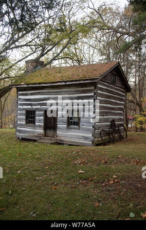 A log cabin moved to the grounds of the Pocahontas County Historical Museum in Marlinton, West Virginia, from its original site on the heights south of town Physical description: 1 photograph : digital, tiff file, color.  Notes: Purchase; Carol M. Highsmith Photography, Inc.; 2015; (DLC/PP-2015:055).; The cabin abuts a cemetery, where a number of soldiers serving in the Confederate Army died in a measles epidemic in 1861. West Virginia was then part of Virginia, which had joined other states in leaving the Union.; Forms part of: West Virginia Collection within the Carol M. Highsmith Archive.; Stock Photo