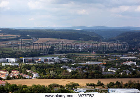 A view of a section of the city of Coburg in Germany looking towards the state of Thuringia in what was the German Democratic Republic. Stock Photo