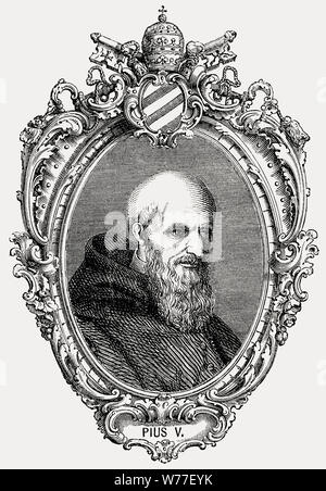 Pius V or Antonio Michele Ghislieri, 1504 - 1572, Pope of the Roman Catholic Church from 1566-1572 Stock Photo