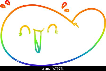 rainbow gradient line drawing of a cartoon gall bladder Stock Vector
