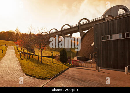 The Falkirk Wheel Boat Lift, Stirlingshire, Central Lowlands, Scotland, United Kingdom Stock Photo