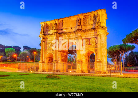 Rome, Italy. Arch of Constantine, commemorate emperor victory over Maxentius in 312AD, Roman Empire civil war Stock Photo
