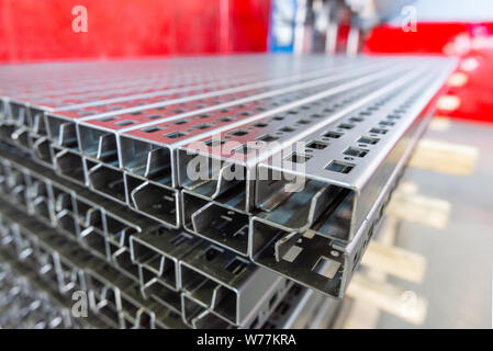 Industrial enclosure frame for electrical equipment, factory environment Stock Photo