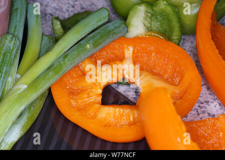 Peppers photographed in our german kitchen with macro Stock Photo