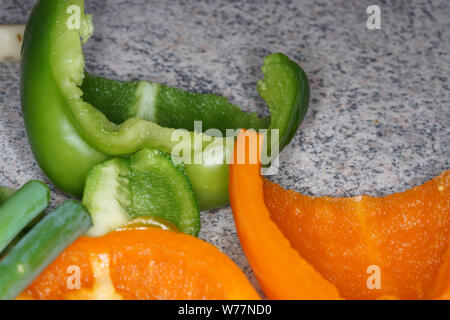 Peppers photographed in our german kitchen with macro Stock Photo