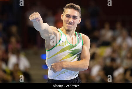 Berlin, Germany. 04th Aug, 2019. Gymnastics: German championship, decisions, Max-Schmeling-Halle. Nick Klessing. Credit: Marijan Murat/dpa/Alamy Live News Stock Photo