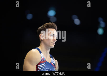 Berlin, Germany. 04th Aug, 2019. Gymnastics: German championship, decisions, Max-Schmeling-Halle. Marcel Nguyen. Credit: Marijan Murat/dpa/Alamy Live News Stock Photo