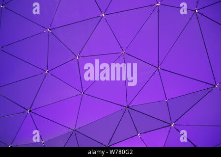 Low poly geometrical background. Connected lines in triangles forming futuristic hexagonal pattern. Empty copy space for Editor's text. Stock Photo