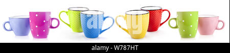 Set of Tea cups on white background Stock Photo