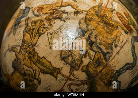 16th century celestial globe showing stars in the sky, Mercator museum about the history of cartography, Sint-Niklaas, East Flanders, Belgium Stock Photo