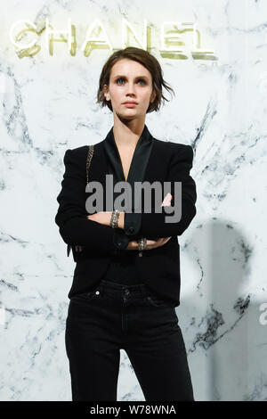 French model and actress Marine Vacth arrives for the Chanel Resort 2018 Collection show in Chengdu city, southwest China's Sichuan province, 7 Novemb Stock Photo