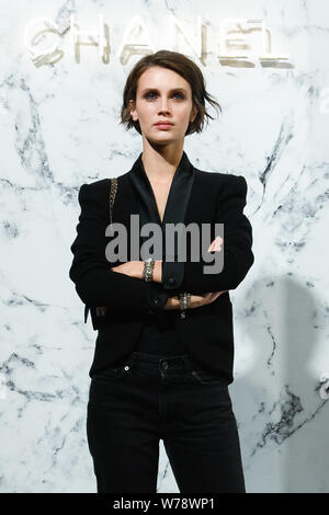 French model and actress Marine Vacth arrives for the Chanel Resort 2018 Collection show in Chengdu city, southwest China's Sichuan province, 7 Novemb Stock Photo