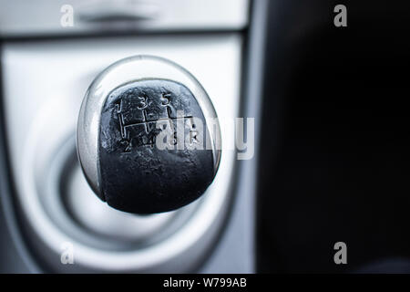 Manual gearbox on a modern car Stock Photo