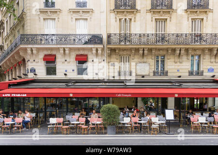 Paris Café Français - exterior of the Café Français restaurant on Place de la Bastille in the 4th arrondissement of Paris, France, Europe. Stock Photo