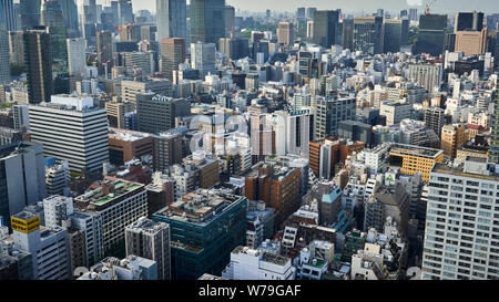Tokyo city skyline and loads of skyscrapers as seen from the WTC. Stock Photo