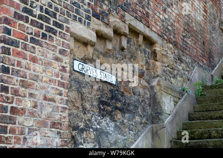 Grieves Stairs in North Shields Newcastle. This stair well dates back to the 1700s Stock Photo