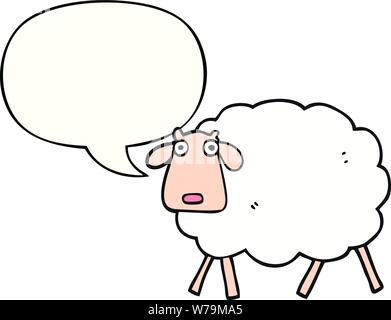 cartoon sheep with speech bubble Stock Vector