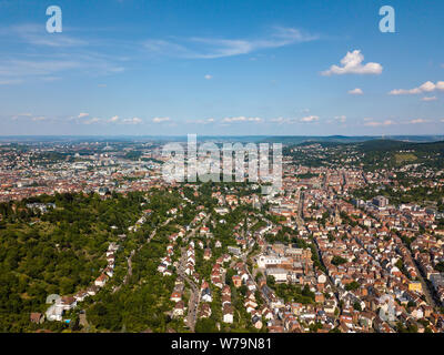 Aerial view of the city of Stuttgart Stock Photo