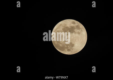 Dominican Republic. Close up view of a full moon. Stock Photo