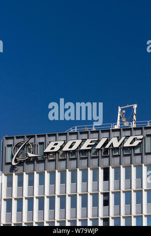 EL SEGUNDO, CA/USA - OCTOBER 13, 2014: Boeing manufactuing facility. Boeing manufactures and sells aircraft, rotorcraft, rockets and satellites. It is Stock Photo