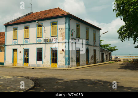 The buildings in the sleepy city of São Tomé Stock Photo