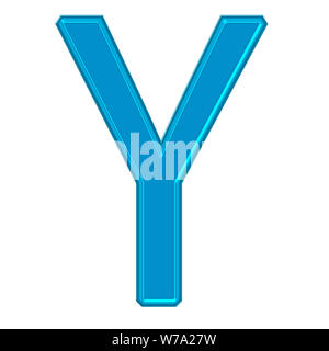 Alphabet electic  White neon light on a blue wall.White neon light on a blue wall Stock Photo