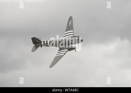 Douglas C Skytrain Plane In Period Camouflage Markings Including D Day Invasion Stripes