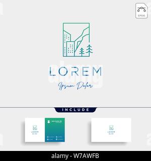 mountain city logo design vector Stock Vector