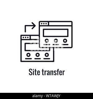 Website Data Transfer Icon - arrow imagery of transfer Stock Vector