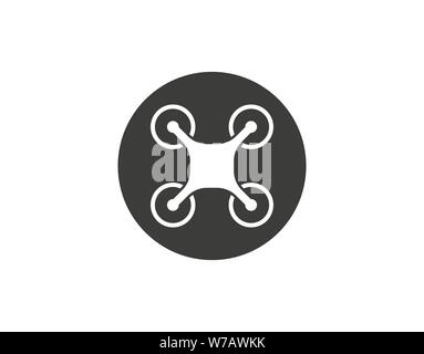 Vector illustration, flat design. Drone quadcopter icon Stock Vector