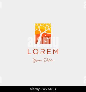 autumn tree logo design nature vector Stock Vector